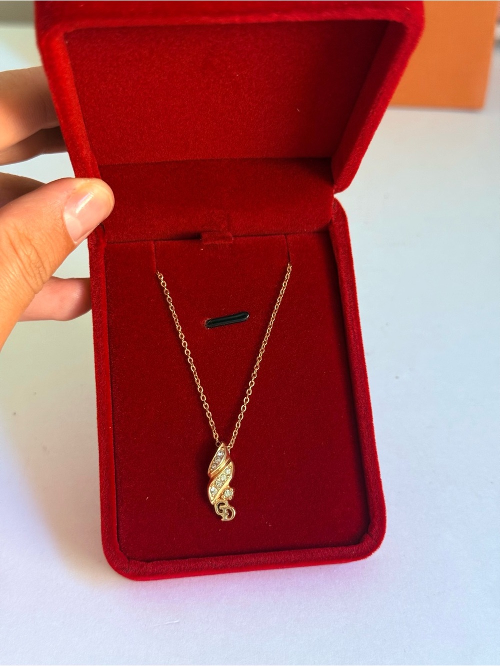 Christian Dior Vintage Crystal Swirl CD Logo Pendant Necklace 🌟 - Picture 4 of 11